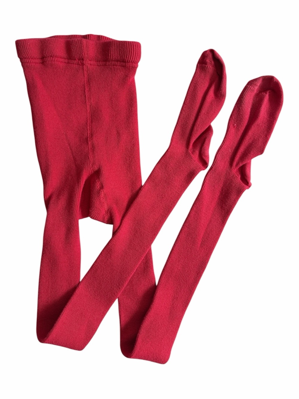 Hanna Andersson Girl’s Footed Tights- Bright Holiday Red.